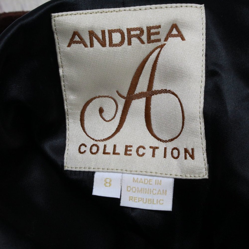 Andrea Collection Black Collared Long Lambswool Buttons Long Coat Jacket Size 8 - Picture 3 of 8